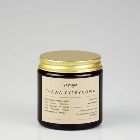 TRAWA CYTRYNOWA świeca sojowa zapachowa 120 ml