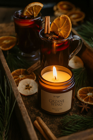 GRZANE WINO świeca sojowa zapachowa 120 ml