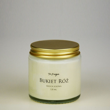 BUKIET RÓŻ Różana świeca sojowa zapachowa 120 ml