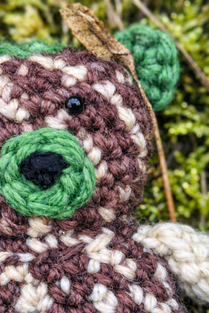 Malutki Wełniany Miś wykonany ręcznie